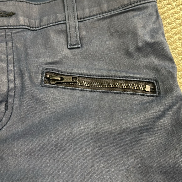 Pre-Owned Current Elliot the soho zip stilleto jeans Navy blue coated - Picture 7 of 8